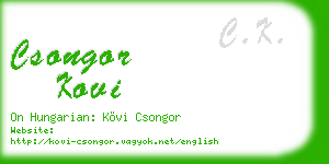 csongor kovi business card